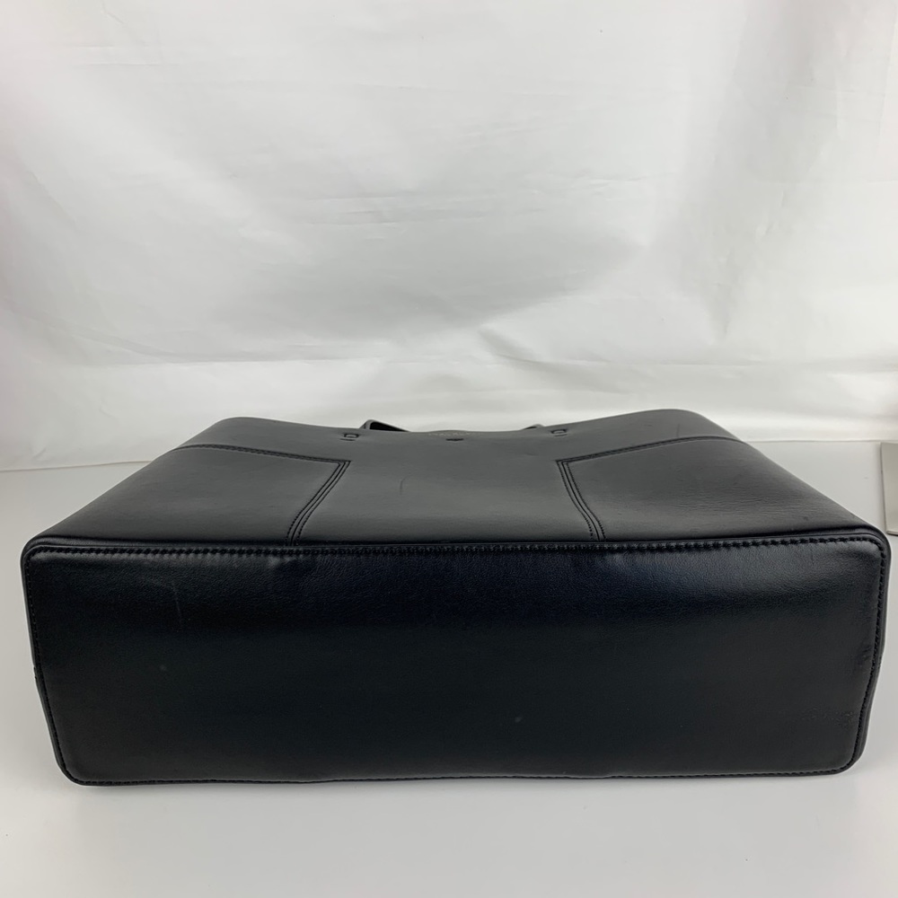 New Tory Burch Block-T Black Leather Tote - Picture 7 of 8